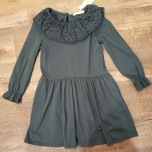 #535 Girls Youth Copper Key Dress Sz 6 Long Sleeve Hunter Green 100% Cotton